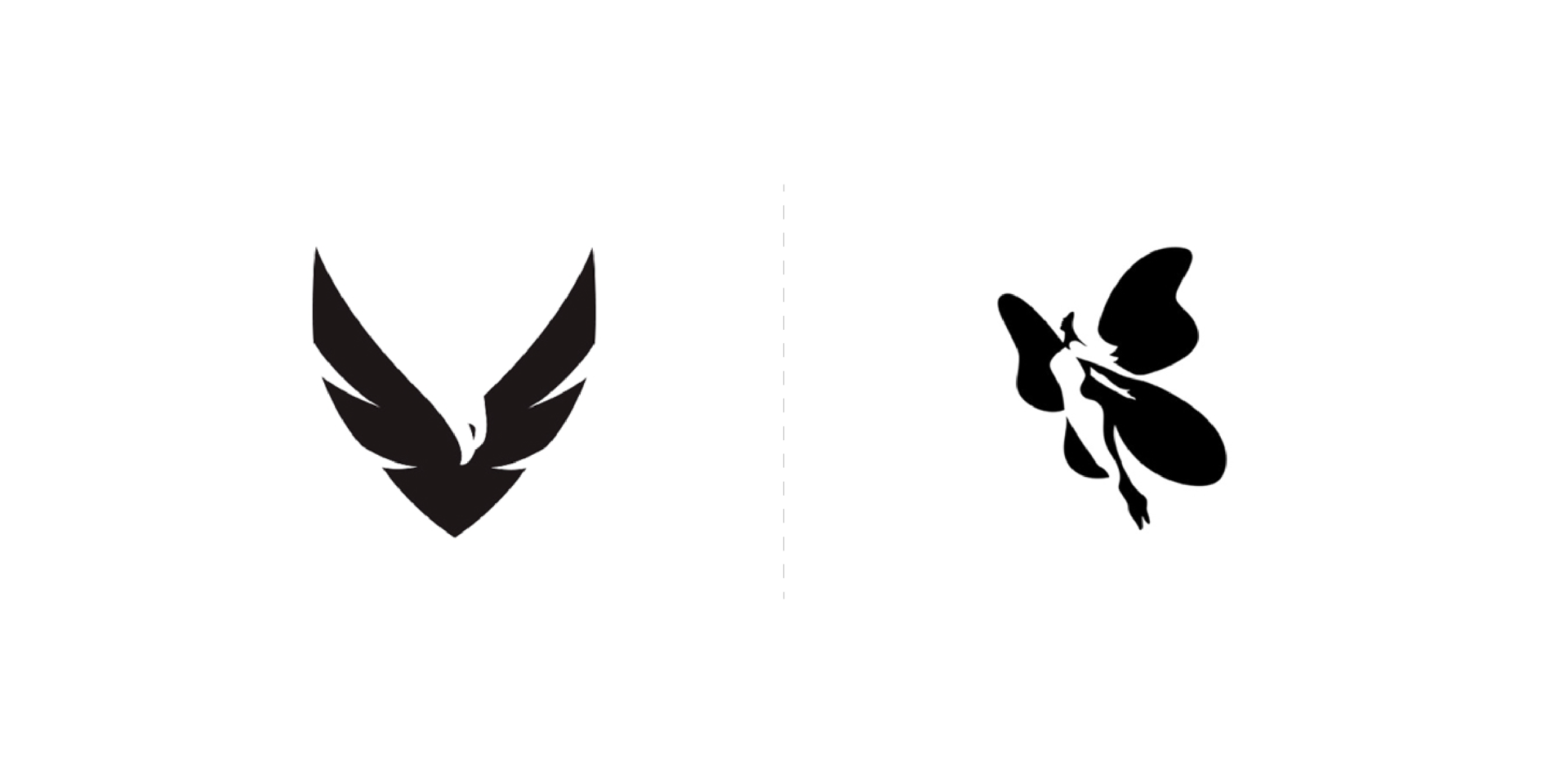 Hermoso diseños minimalistas de logotipo creados con espacios negativos
