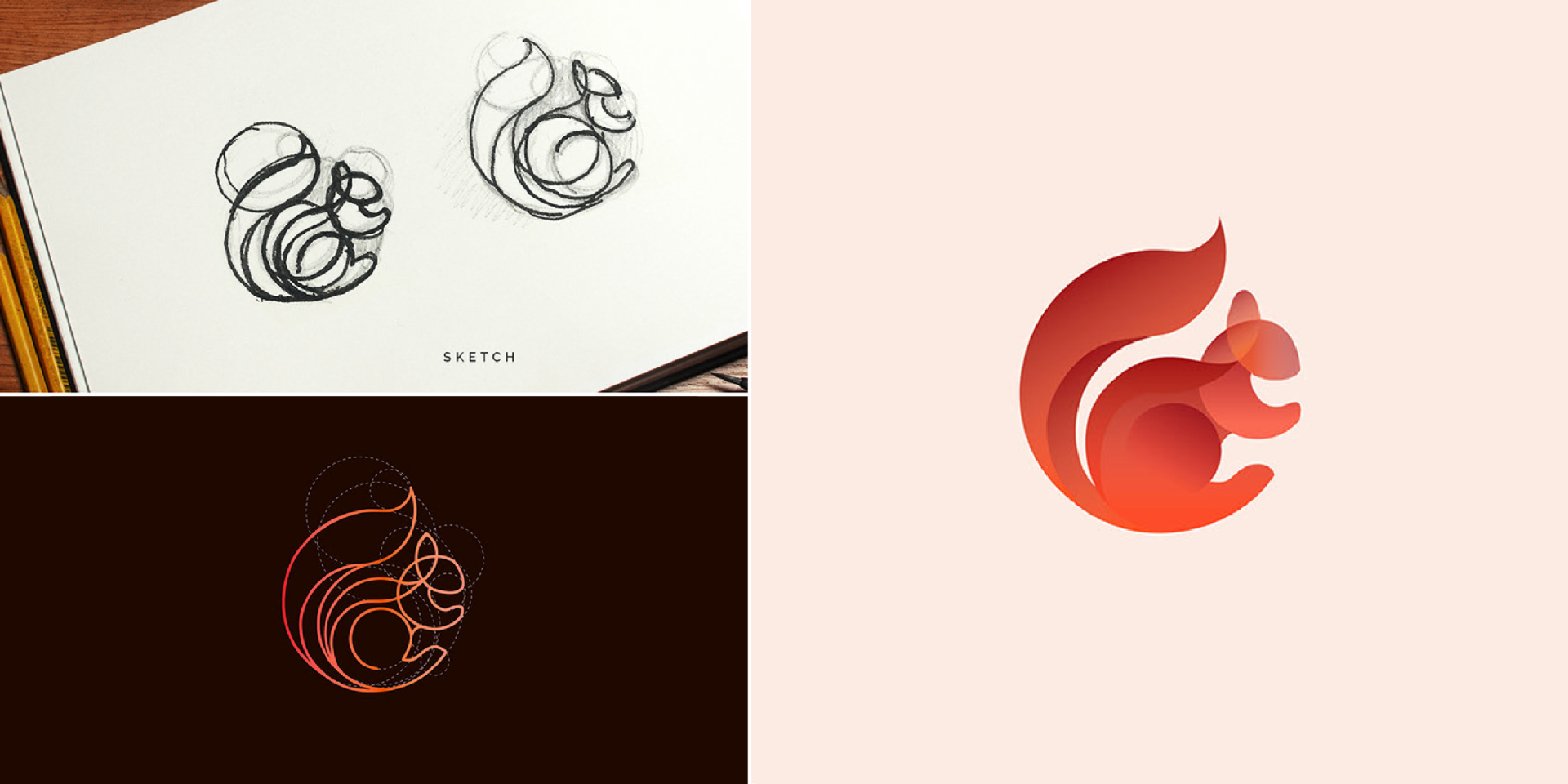 inspiradores logotipos de animales creados con circulos geometricos